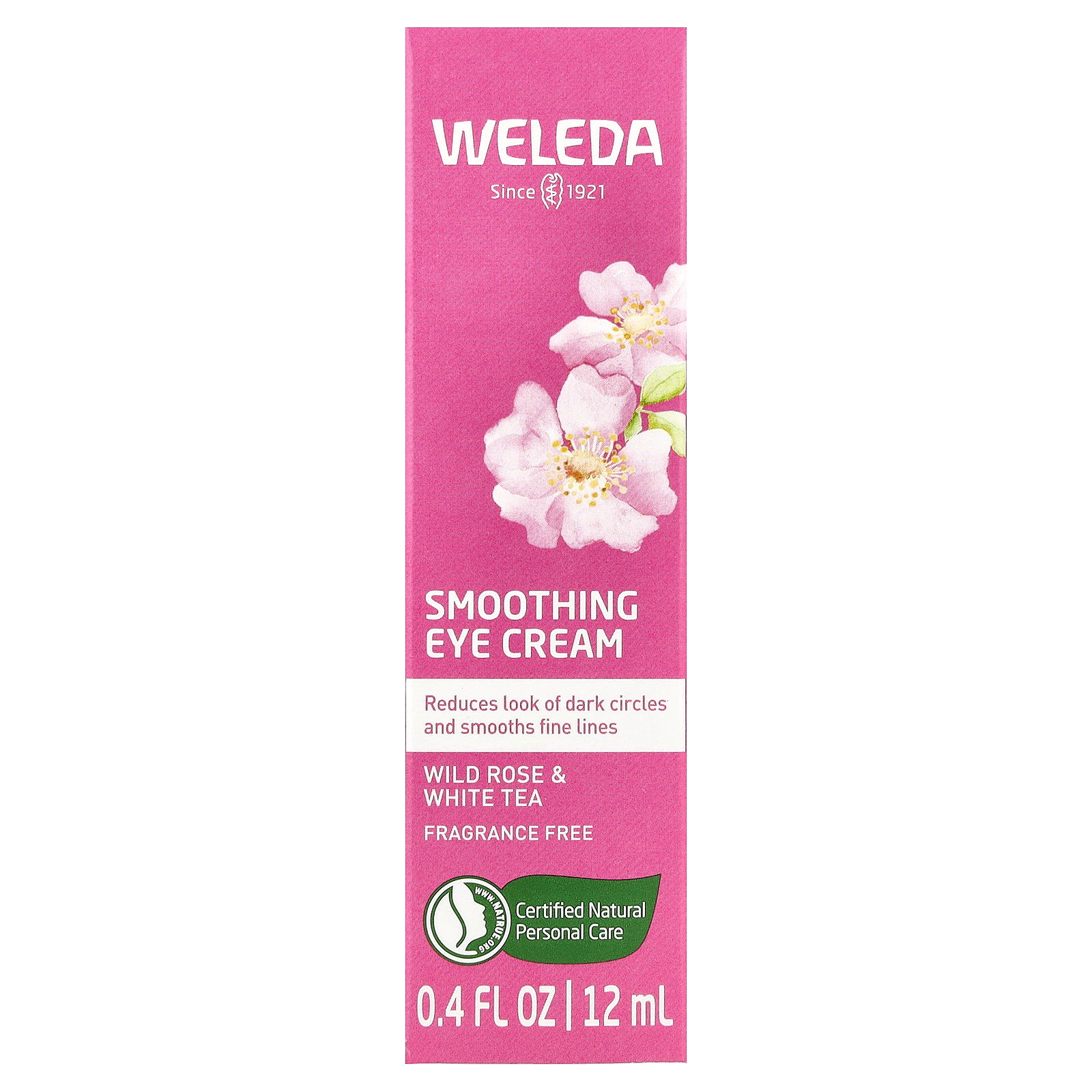 Weleda Smoothing Eye Cream, Wild Rose & White Tea, Fragrance Free, 0.4 fl oz (12 ml)