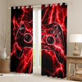 thumbnail image 2 of Feelyou Neon Red Gamepad Curtains Pack of 2 (42x84 Each) for Boy, Modern Gaming Lover Curtains Blackout, Lightning Print Bedroom Curtains, Microfiber Bedroom Decor, 2 of 6