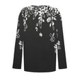 thumbnail image 2 of ZHENHONG V Neck Shirts for Women Long Sleeve, Women's Spring/Summer Printed V Neck T Shirt Base Top Long Sleeve T Shirt Going Out Tops, 2 of 5