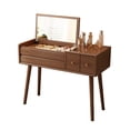 thumbnail image 4 of Muwuele Makeup Vanity Table with Mirror and 3 Lighting Modes, 40 Inch Large Dressing Table Set with 4 Drawers, Solid Wood Vanity Desk for Bedroom (Walnut), 4 of 9