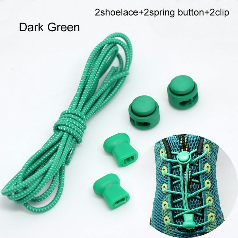 Stretching Lock lace 22 colors a pair Of Locking Shoe Laces Elastic Sneaker  Shoelaces Shoestrings Running/