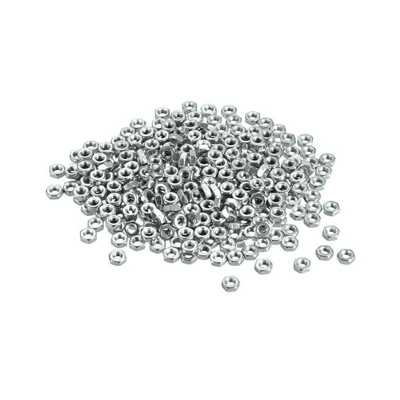 300pcs M3 Metric Carbon Steel Hexagon Hex Nut Silver Tone