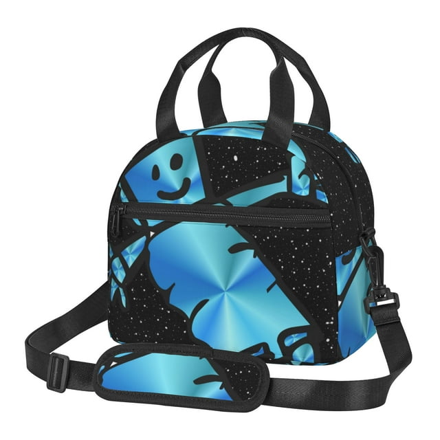 DouZhe Lunch Bags pour les Femmes et les Hommes, Cartoon Blue Astronaut Robot Imprime Réutilisable Portable Isolé Refroidisseur Imperméable à l'Eau Lunch Sac Fourre-Tout pour les Voyages de Travail École Pique-Nique