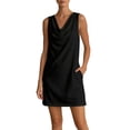 thumbnail image 2 of YMNXA Summer Dresses For Women Sleeveless V Neck Solid Color Comfortable Fashion Flowy Dress With Pockets For Casual Daily Wear,Black,L, 2 of 5