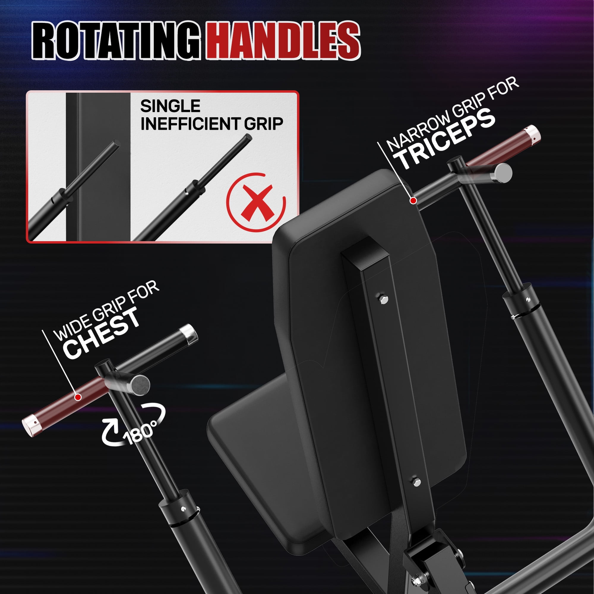 Seated Dip Machine, 400LBS Strength Training Upper Body Machine with Tricep Dip Press & Cable Bar for Home Gym
