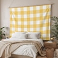 thumbnail image 3 of Plaid Yellle, Tapestry for Bedroom Wall Hanging Tapestry, Rural Abstract Geometric Lattice Ceiling Backdrop Tapestries Poster Blanket Wall Decor for Teens Room Living Room Dorm 55" x 73", 3 of 8