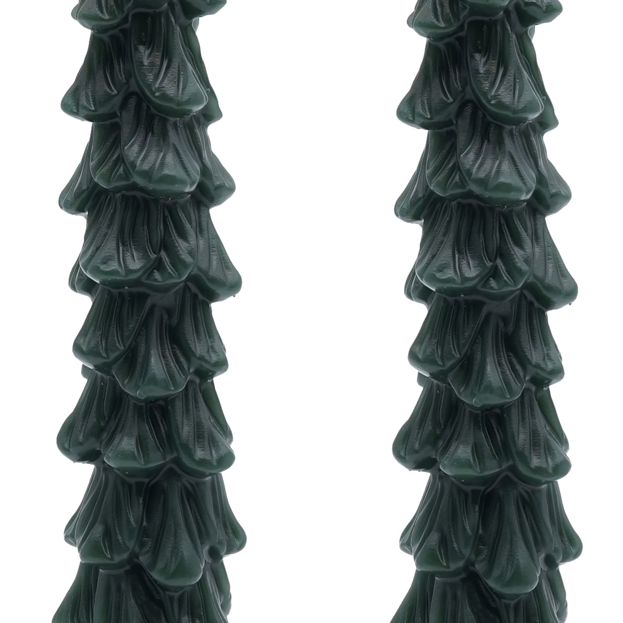 My Texas House Christmas Tree Shape 11" Taper Candles, Unscented, Green, 2 Count