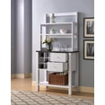 thumbnail image 2 of Cassiel Modern Baker's Rack Kitchen and Dining Buffet with 9 Wine Storage Compartments, 2 Drawers, and 2 Shelves, White & Faux Marble Black, 2 of 3