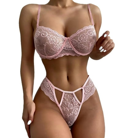 

Coutgo New Women s Fashion Two-piece Underwear Set Lace Underwear Set