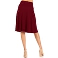 thumbnail image 3 of Women's Casual Foldable High Waist A-Line Midi Skirt with Stretch Fabric, 3 of 5