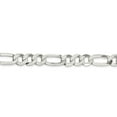 thumbnail image 2 of Auriga Fine Jewelry 925 Sterling Silver 9.5mm Lightweight Flat Figaro Chain Bracelet 8inch for Women, 2 of 6