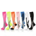 thumbnail image 2 of LYMAYTER Women and Men Compression Socks 1 Pairs Knee high Plus Size Wide Calves Running Socks, 2 of 7