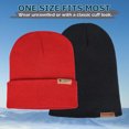 thumbnail image 5 of EINSKEY Knit Cuffed Lined Beanie, 2-Pack Skull Cap Beanie Stocking Hats For Men Women Fall Winter - Black Red, 5 of 8