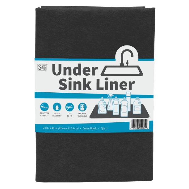 S&T INC. Under Sink Mat NonAdhesive Absorbent Waterproof Shelf Liner