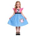 thumbnail image 5 of LILIYA Girls Halloween Flutter Sleeves Dress with Skeleton and Bow, Elegant Gown for Fall Festivities and Parties D, 5 of 6