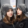 thumbnail image 3 of pitrice Autumn/Winter Velvet Women Beanies Solid Color Ears Protection Causal Warm Hat Cap, 3 of 3