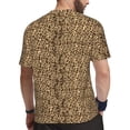 thumbnail image 2 of Wukai Leopard Print Brown Print Men's Short-Sleeved Mesh T-Shirt,Quick-Dry Short Sleeve Workout T-Shirt-Small, 2 of 8