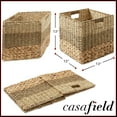 thumbnail image 3 of Casafield 13" x 13" Mixed Weave Storage Baskets, Natural - Set of 4 Collapsible Cubes, Woven Bin Organizers for Bathroom, Bedroom, Laundry, 3 of 8