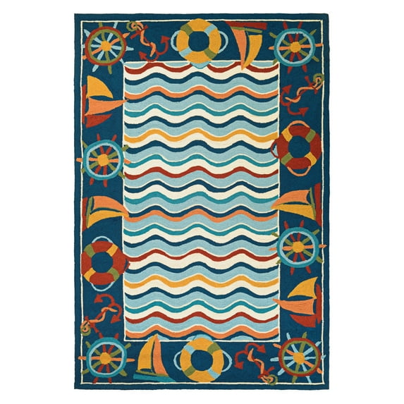 Couristan Beachfront North Bend Rug In Multi - (5 Foot 6 Inch x 8 Foot)