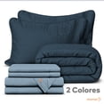 thumbnail image 4 of Set de 7 Piezas Edredón Ligero y Sábanas King Size Dreamlab, Colcha para Cualquier Temporada, Hipoalergénica, Diseño Moneda Azul Noche, Azul Mezclilla, 4 of 8