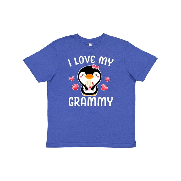 Inktastic I Love My Grammy with Cute Penguin and Hearts Youth T-Shirt