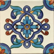 6x6 Cordoba Talavera Mexican Tile, Set of 4 pcs