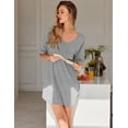 thumbnail image 2 of Ekouaer Nightgown for Women Bamboo Viscose Sleepshirt short sleeve Nightshirt V Neck T shirt Night gown Boyfriend Sleepwear, 2 of 6