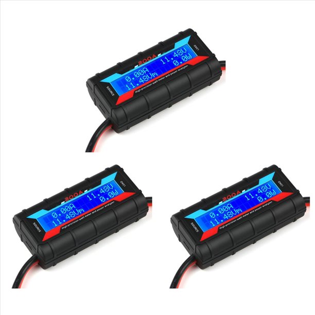 3X 200A Analizador de Potencia de Alta Precisión Medidor de Vatios Monitor de Rendimiento de Consumo de Batería con Retroiluminación LCD para RC