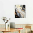 thumbnail image 2 of COMIO Modern Abstract Black and Gold Canvas Wall Art Fluid Lines Marble Pictures Posters Prints Painting White Grey Wall Decor for Bathroom Bedroom Living Room Office Home Decoration, 2 of 4
