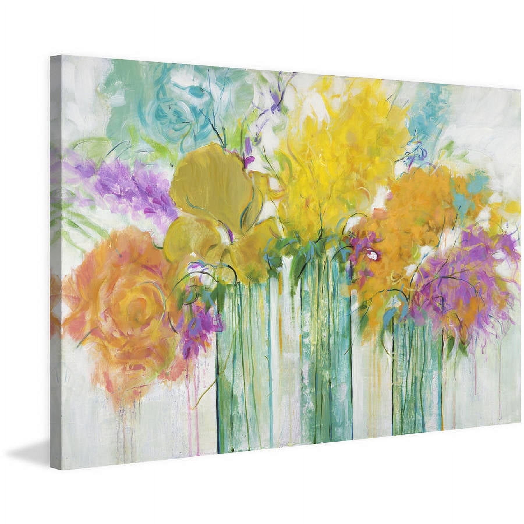"Warm Summer Blooms I" Painting Print on Wrapped Canvas