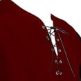 thumbnail image 3 of Donemore Men's Medieval Retro-Style Shirt with Puff Sleeves and V-Neck Color Block Design, 3 of 4