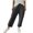 Dark Gray, variant on Women's Cotton Linen Pants, Straight Leg Loose Fit Casual Trousers with Multiple Pockets, Elastic Waist Wide Leg Beach Outfits for Vacation, Daily Wear, and Summer Style-Red