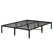 GranRest 14'' Durable Steel Slat Metal Platform Bed Frame in Black, King