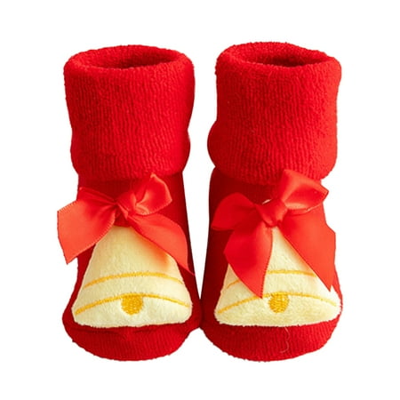 

1 Pair Christmas Baby Socks Festival Party New Year Infants Newborn Anti-skid Sock Soft Comfortable Footwear Boys Girls Santa Claus