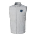 thumbnail image 2 of Men's-Cutter & Buck  Gray Sporting Kansas City Stealth Hybrid Quilted Windbreaker Full-Zip Vest, 2 of 3