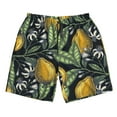 thumbnail image 4 of Bixox Men's Hand Drawn Citrus Fruits Elegant Lemons printing Casual Classic Fit Short Summer Beach Shorts, 4 of 6