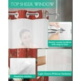 thumbnail image 4 of No Hook Shower Curtains with Snap in Liner, Farmhouse Rooster Waterproof Fabric Shower Curtain, Rustic Daisies Red Wooden Double Layers & See-Through Top Window Bathroom Curtains 72''x96'', 4 of 6