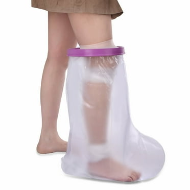 MEDOTS Purple Adult Half Leg Cover Protector for Shower Reusable 100% Waterproof Cast Covers for Shower half Leg Tight Seal Keeps Cast and Bandage Dry
