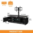 thumbnail image 2 of Uforic LED TV Stand with Mount & Power Outlet, Height Adjustable TV Mount for 75/65/60 inch TVs, Black, 2 of 10
