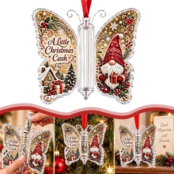 Christmas Cash Gift Butterfly Ornament Holiday Money Holder Keepsake Christmas Money Holders For Cash Acrylic Cash Holder Ornaments For Gifting Cash Butterfly Ornaments For Christmas Tree Decorations