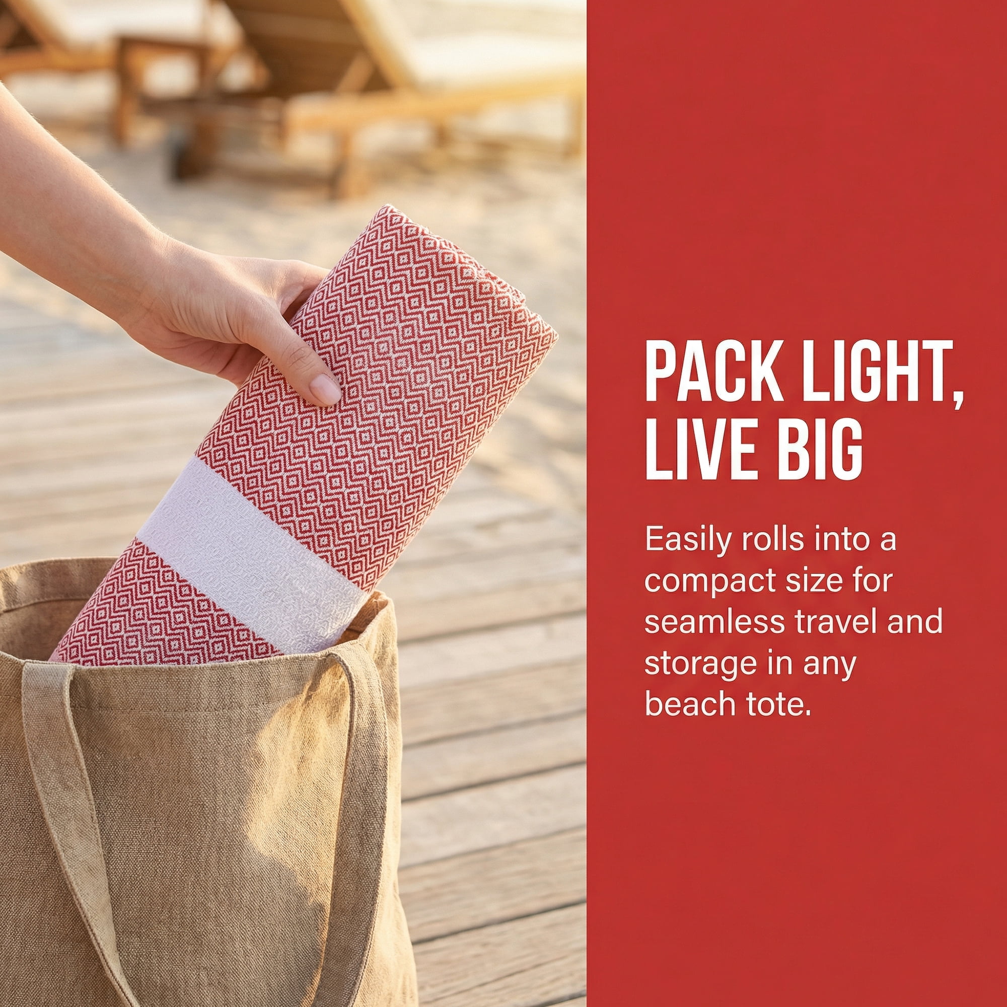Unique Bargains Geometric Sandproof Quick Dry Turkish Beach Towel Crimson 71" x 40"