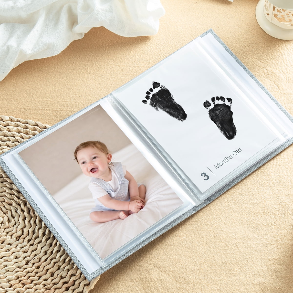 15 Pack Newborn Inkless Monthly Milestone Family Baby Handprint Footprint Kit New Parents Gifts Ink Pad for Baby Hand and Footprints, Dog Paw Print Kit,Dog Nose Print Kit, Clean Touch Newborn Print