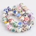 thumbnail image 2 of U8MO 10pcs Round 8mm 10mm 12mm Colorful Flower Patterns Loose Ceramic Porcelain Beads-122#-8mm, 2 of 5
