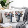thumbnail image 2 of Waterproof Throw Pillow Covers Set of 2, 16x16 Inch Spring Floral Decorative Pillowcases Outdoor Pillow Slip Cushion Covers Set for Couch Tent Watercolor Seasonal Botanical Blooms, 2 of 7