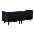 thumbnail image 7 of Velvet Futon Sofa with 2 Pillows, Modern Convertible Recliner Couch with Sturdy Legs and 2 Adjustable Angles, Loveseat Sleeper Sofa for Living Room, Bedroom and Office, Easy Assembly, Navy Blue, 7 of 7