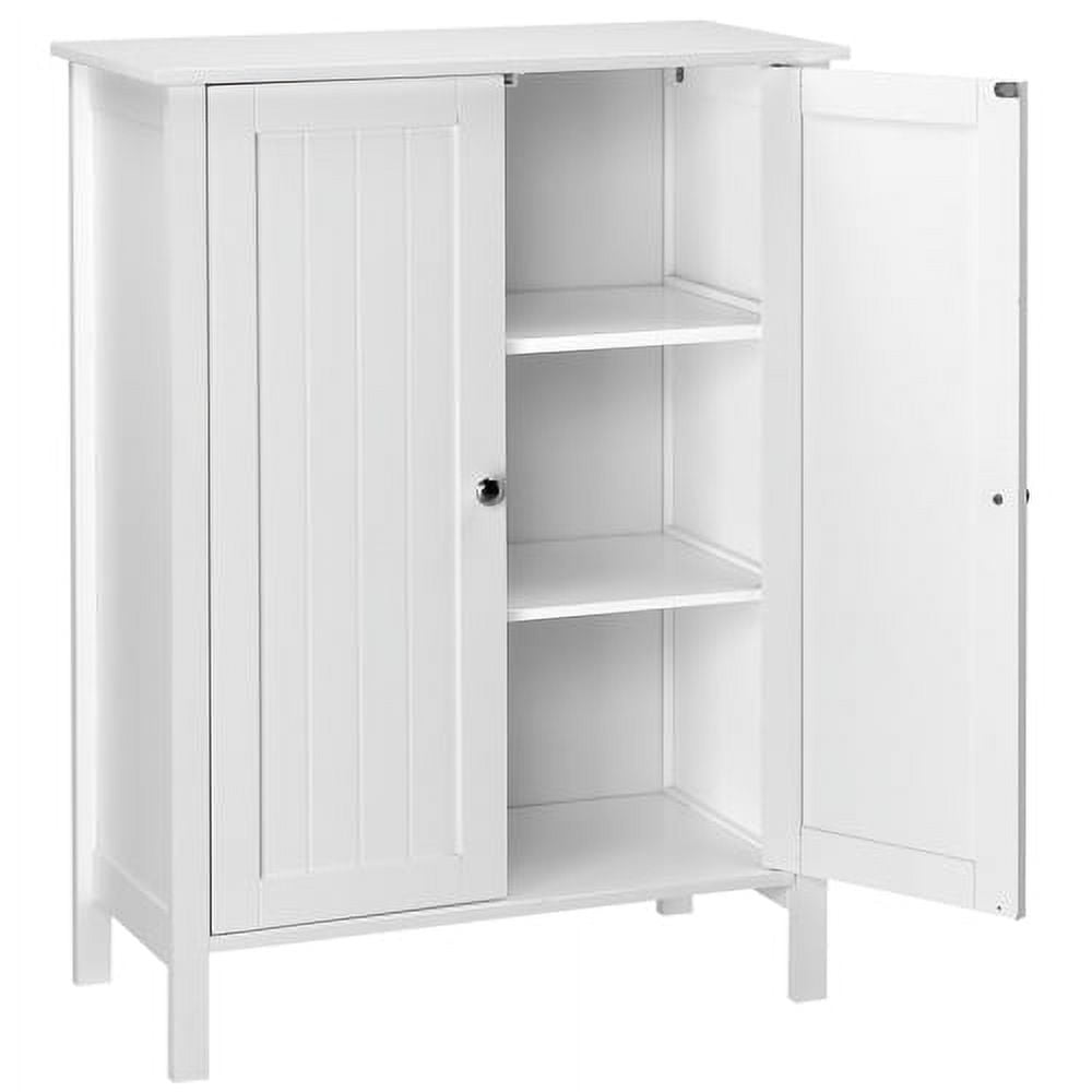 Ktaxon Bathroom Floor Cabinet Storage with 2 Doors and Adjustable Shelves, White Finish
