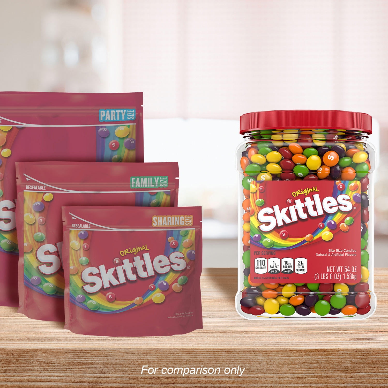 Original Chewy Candy Bulk Jar by Skittles, 54 oz. 2PK, Free PICKN BUY Gummies