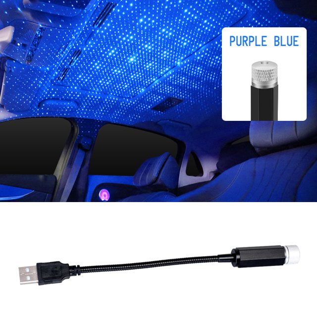 Lámpara LED para techo de coche, proyector de luz nocturna, lámpara para la galaxia, lámpara USB decorativa, ajustable para auto, techo, decoración de techo