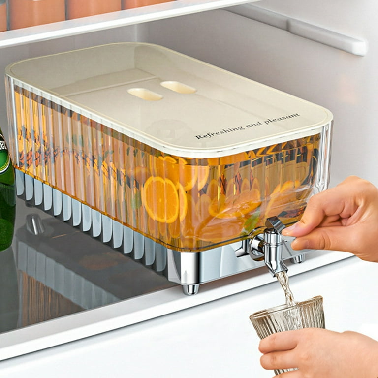 Beverage Dispenser for Fridge Juice Jug for Refrigerator Plastic Hands-Free  Beverage Dispensers Juice Dispenser for fridge Lemonade Container With