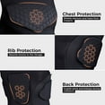 thumbnail image 3 of COOLOMG Youth Padded Football Shirt Rib Chest Protector Compression Undershirt Rugby Lacrosse Back Protection Black M, 3 of 5